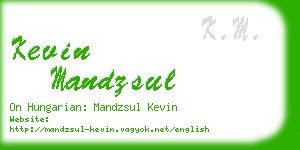 kevin mandzsul business card